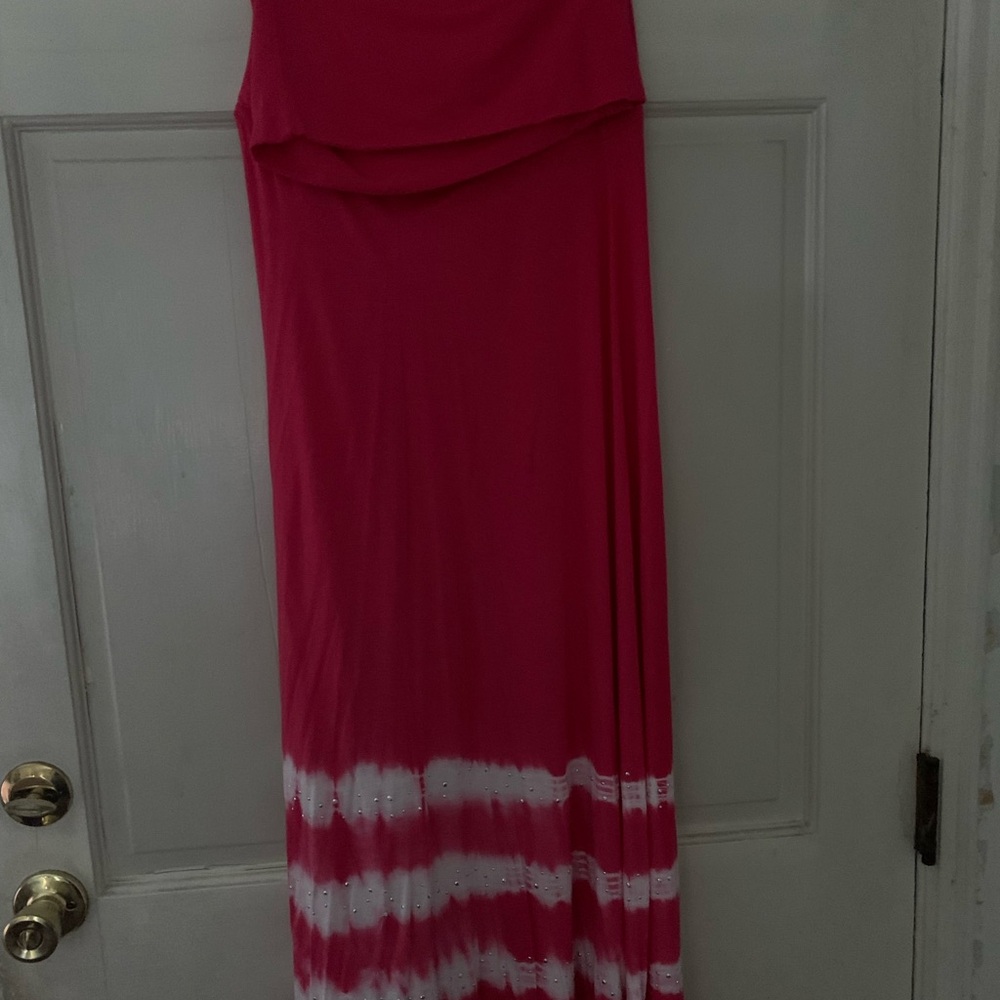 INC International Concepts Pink and Red Maxi Skirt Casual Resort Wear
